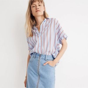NWT Madewell Central Shirt in Atwater Stripe size XS